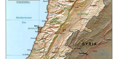 Mapa topográfico do Líbano