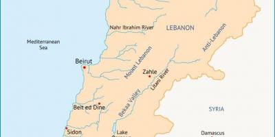 Líbano ríos mapa