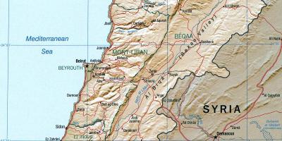 Mapa de Líbano xeografía