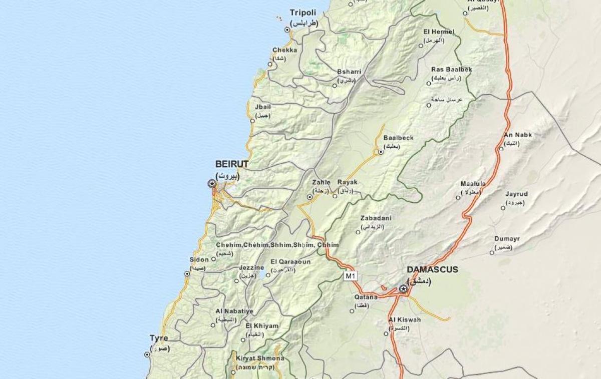 mapa de gps mapa Líbano