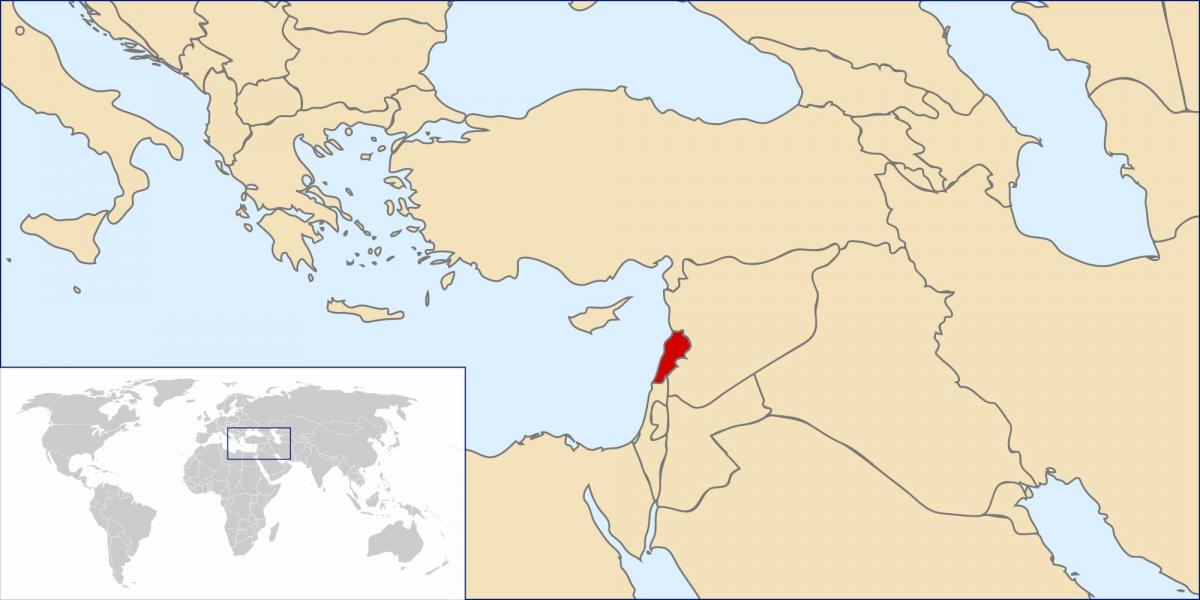 mapa de Líbano mundo 